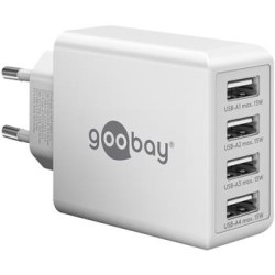 goobay 4 portový nabíječ (30 W) 4x USB-A porty, bílý