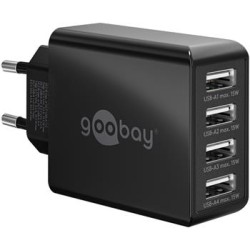 goobay 4 portový nabíječ (30 W) 4x USB-A porty, černý
