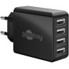 goobay 4 portový nabíječ (30 W) 4x USB-A porty, černý