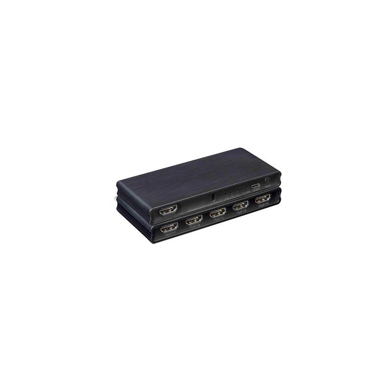 PremiumCord 4K@60Hz HDMI switch 5:1 plastový s dálkovým ovladačem