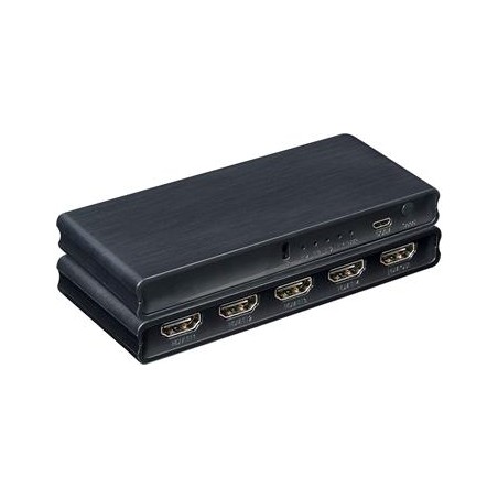 PremiumCord 4K@60Hz HDMI switch 4:1 plastový s dálkovým ovladačem khswit41k