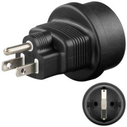 goobay Cestovní adaptér Evropa do USA/Japonska, černý PPADAPTER167