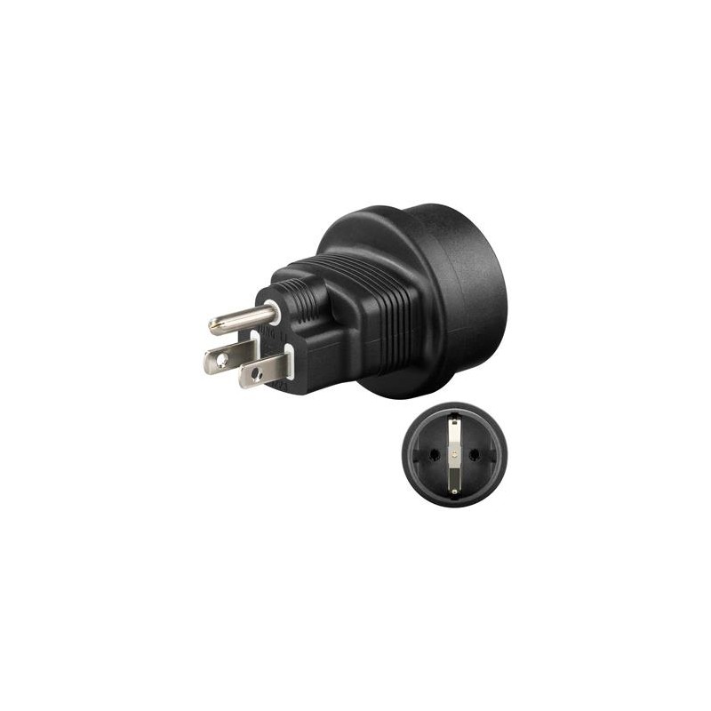goobay Cestovní adaptér Evropa do USA/Japonska, černý PPADAPTER167