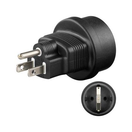 goobay Cestovní adaptér Evropa do USA/Japonska, černý PPADAPTER167
