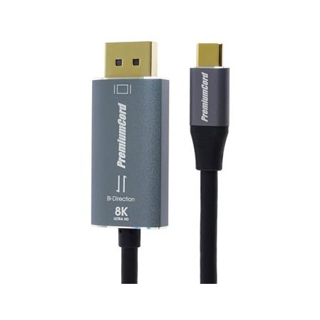 PremiumCord kabel USB-C na DisplayPort DP1.4 Bi-Directional 8K@60Hz a 4k@120Hz 2m