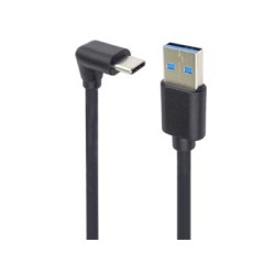 PremiumCord Kabel USB typ C/M zahnutý konektor 90° - USB 3.0 A/M, 1m ku31cze1bk