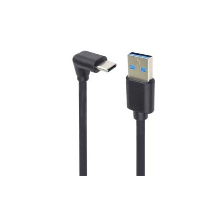 PremiumCord Kabel USB typ C/M zahnutý konektor 90° - USB 3.0 A/M, 1m ku31cze1bk