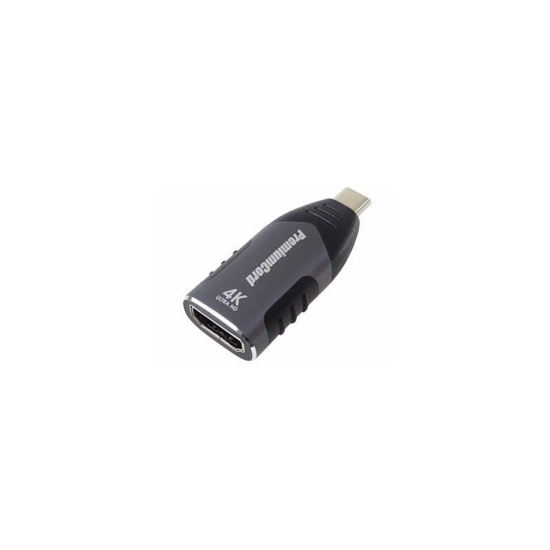 PremiumCord Převodník USB-C na HDMI, rozlišení 4K@60Hz a FULL HD 1080p, kovové pouzdro