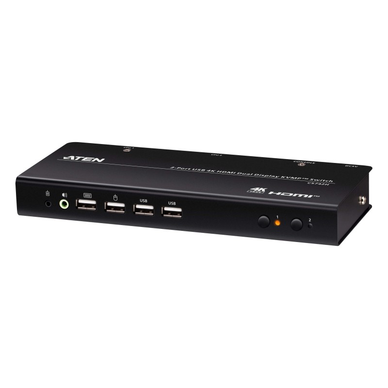 ATEN 2-port 4K HDMI KVMP, USB, Dual-display, vč. kabelů