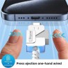 PremiumCord USB-C kabel s tlačítkem pro odpojení USB-C jednou rukou, rychlé nabíjení 6A, bavlněný oplet 2m