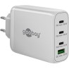 goobay Napájecí rychlonabíječka USB-C™ PD GaN (100 W) bílá 3x porty USB-C™ (Power Delivery) a 1x port USB-A