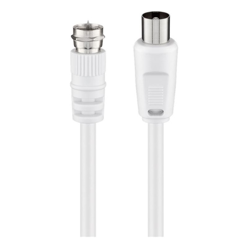 Redukční kabel SAT/anténa ( 70 dB), dvojitě stíněný, F male antenní IEC male 2,5m