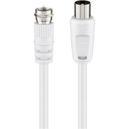 Redukční kabel SAT/anténa ( 70 dB), dvojitě stíněný, F male antenní IEC male 2,5m