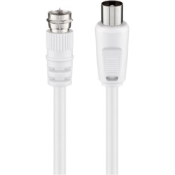 Redukční kabel SAT/anténa ( 70 dB), dvojitě stíněný, F male antenní IEC male 1,5m