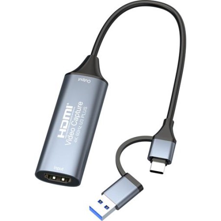 PremiumCord 4K@60Hz HDMI capture/grabber pro záznam Video/Audio signálu do počítače s konektorem USB3.0 a USB-C