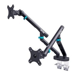 DIGITUS Držák monitoru 2x 35", 2x10 kg, mechanická pružina, VESA: 75x75, 100x100, černý