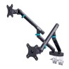 DIGITUS Držák monitoru 2x 35", 2x10 kg, mechanická pružina, VESA: 75x75, 100x100, černý