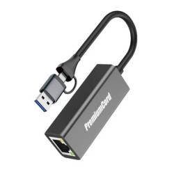 PremiumCord Adaptér USB-C a USB-A na Gigabit 10/100/1000Mbps 15cm