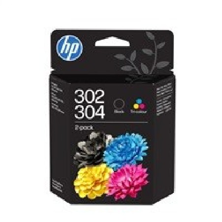 HP 302/304 Tri-color/Black Ink Cartridge 2-Pk