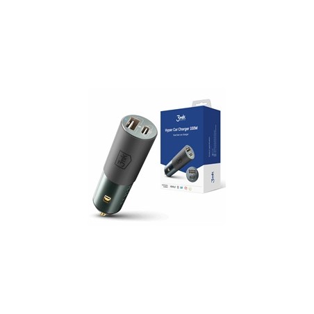 3mk nabíječka do auta - Hyper Car Charger 100W, 1x USB + 1x USB-C (PD)
