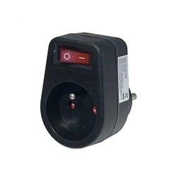 Konnoc DX-FZBK-01/01A rozbočka 1x zásuvka s vypínačem černá