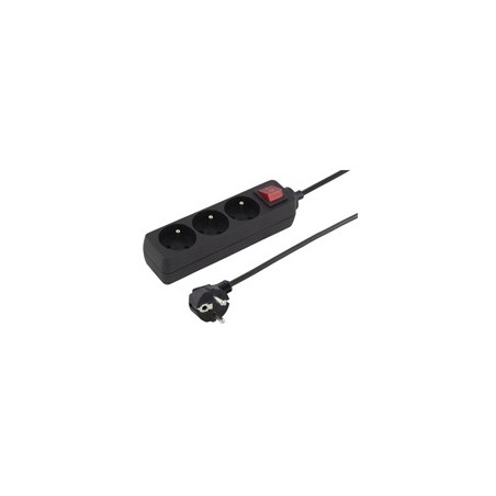Konnoc DX-3FS 5m trojzásuvka s vypínačem ČERNÁ