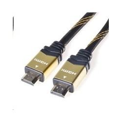 PREMIUMCORD Gold HDMI High Speed + Ethernet kabel (v1.4), opletený, zlacené konektory, 1m