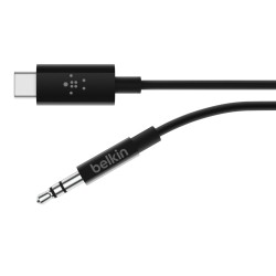 BELKIN ROCKSTAR CHARGING ADAPT/3.5MM AUDIO USB-C. 0.9M BLACK