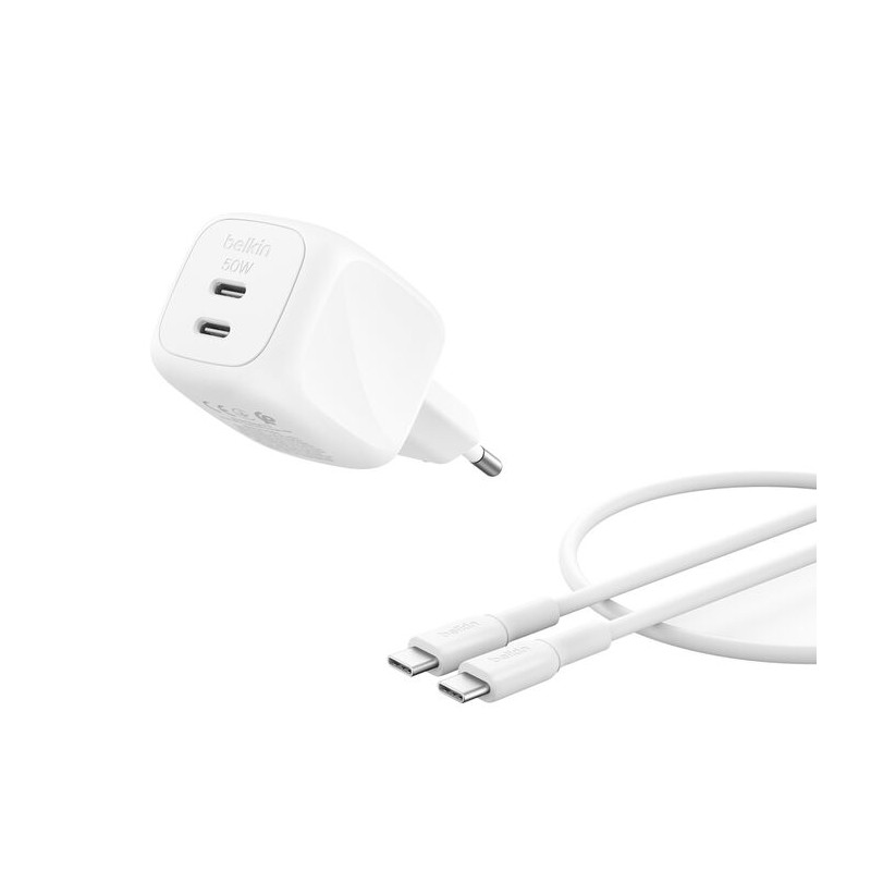 Belkin Boostcharge 50W Dual USB-C LADE/Power Delivery Und PPS INKL. 1M