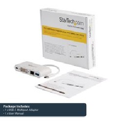 Startech USB-C Adapter Multiport DVI/DVI-I RJ45 USB-A