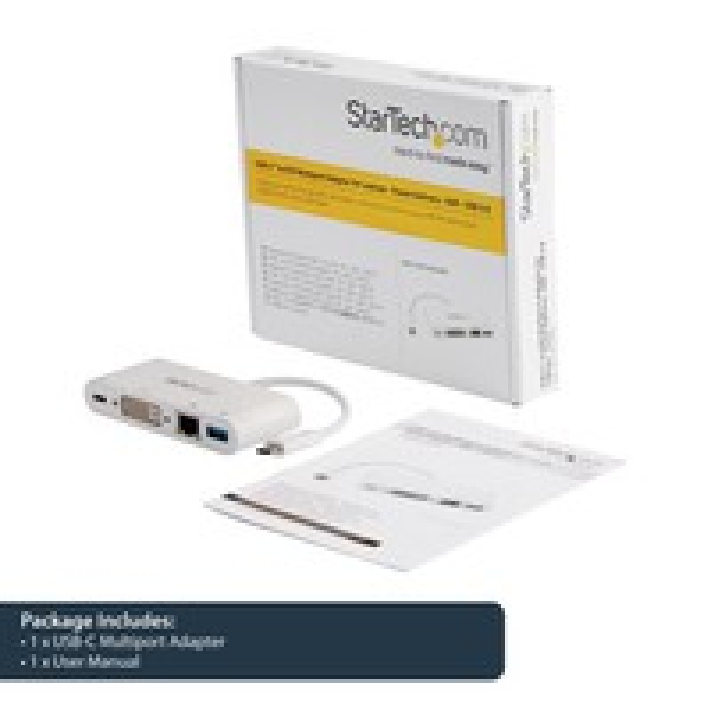 Startech USB-C Adapter Multiport DVI/DVI-I RJ45 USB-A