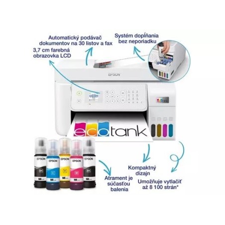 EPSON tiskárna ink EcoTank L5316, 5760x1440dpi, A4, 33ppm, Wi-Fi, USB, Ethernet, ADF, sken,Záruka 5 let po registraci