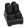Zebra CS6080 Cordless: 4-Slot Device ShareCradle, INDUCTIVE, Midnight Black. Includes Power Supply And DC Line Cord.