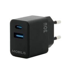 WALL CHARGER - 30W - 1 USB A +/1 USB C - GAN