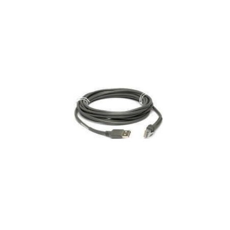 Zebra Cable - Shielded USB: Series A Connector, 15FT. (4.6M), Straight.