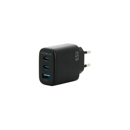 Mobilis Wall Charger - 65W - 2 USB C +/1 USB A - GaN