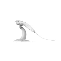 Voyager XP Curve USB Kit: Tethered, General Duty, 1D/2D, Standard Range, White Scanner, USB Cable, rigid presentation stand, EU