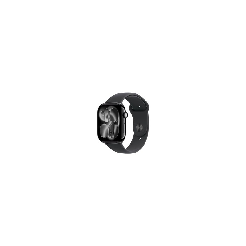 Apple Watch Series 11 GPS 46mm Jet Black Aluminium Case with Black Sport Band - S/M