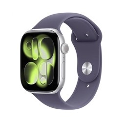 Apple Watch Series 11 GPS 42mm Silver Aluminium Case with Purple Fog Sport Band - S/M