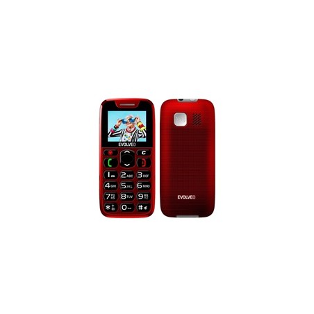 EVOLVEO EasyPhone, mobilní telefon pro seniory s nabíjecím stojánkem, červená