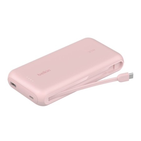 20K PD30W INTEGRATED USB-C/CABLE POWER BANK PINK