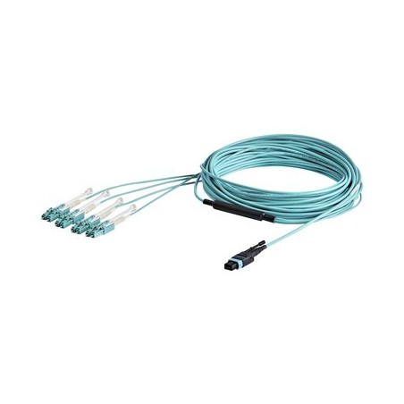 10M MTP TO LC BREAKOUT CABLE/OM3 40GB - PUSH/PULL TAB
