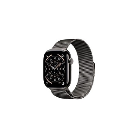 Apple Watch Series 11 GPS + Cellular 46mm Slate Titanium Case with Slate Milanese Loop - S/M