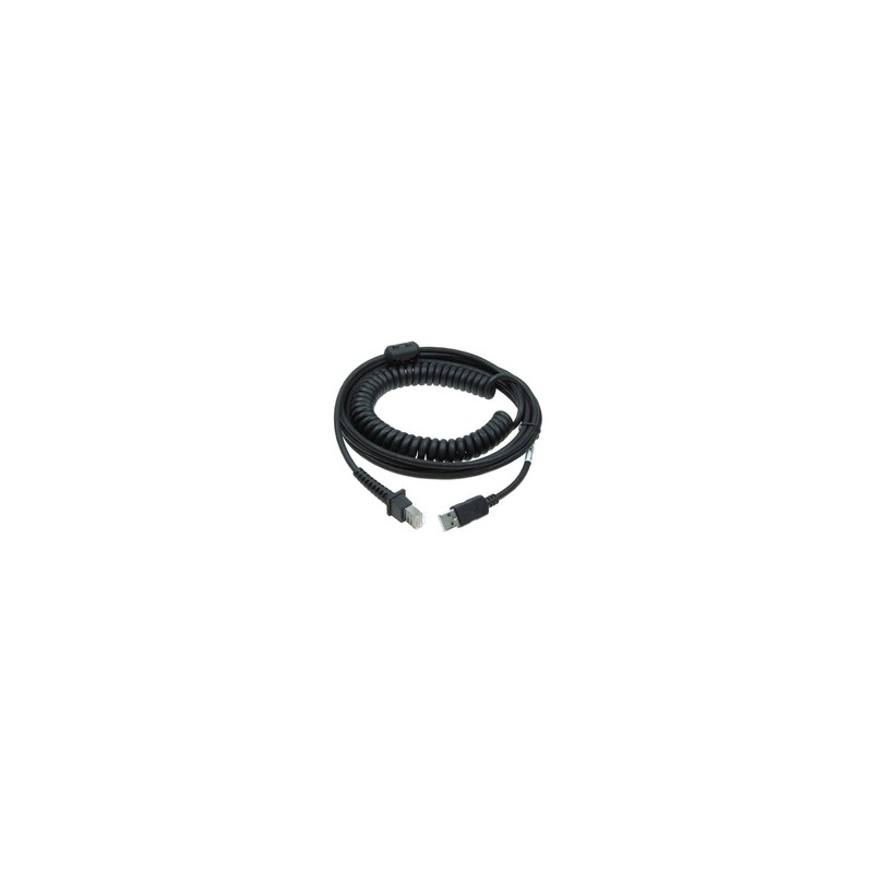 Datalogic Cabl USB Type A TPUW Coiled PWR/Off Terminal 5M BLK PWR