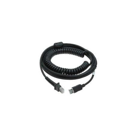 Datalogic Cabl USB Type A TPUW Coiled PWR/Off Terminal 5M BLK PWR
