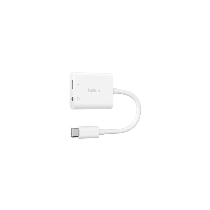 Belkin NPA004BTWH Rockstar 3.5MM Jack/Audio And USB-C Charging Adapter