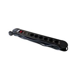 SOCKET STRIP 6S PVC 3M BK PREM/SURGE AND OVERLOAD PROTECTION