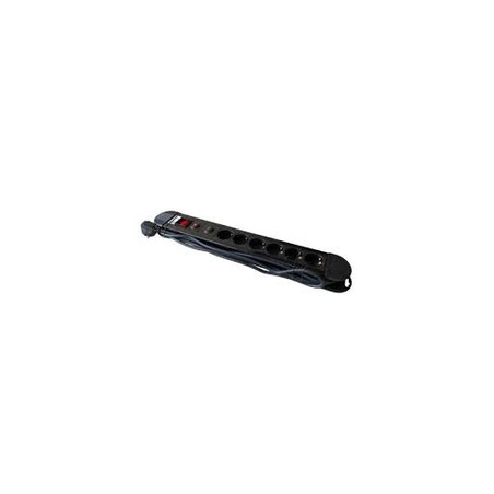 Mcab Socket Strip 6S PVC 3M BK Prem/Surge And Overload Protection