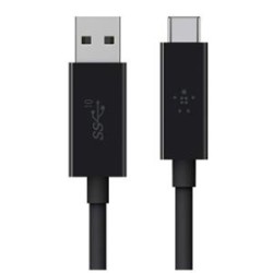 Belkin Cable USB3.1/USB-C TO USB-A/Upto 10 Gbit/S/ 3000MA/Black/1M