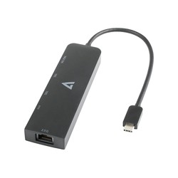 V7 USB-C TO Ethenet 2.5G Adapter/RJ-45 Network Hub Dongle 3XUSB-A